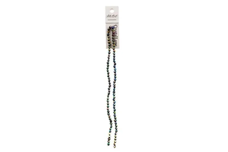 Crystal Lane 7-inch Strands 4mm Bicone Opaque Dark Sapphire with Half Multi Color Iris