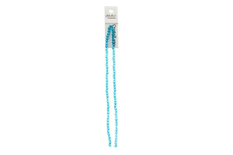 Crystal Lane 7-inch Strands 4mm Bicone Opaque Blue with Half Champagne Luster
