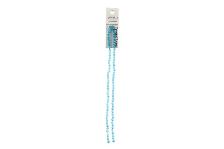 Crystal Lane 7-inch Strands 4mm Bicone Opaque Blue with Half Champagne Luster