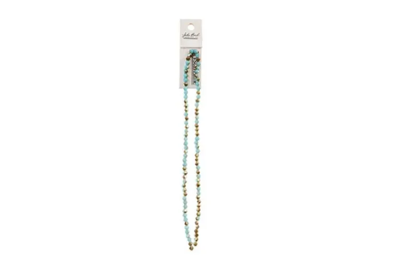 Crystal Lane 7-inch Strands 4mm Bicone Opaque Blue with Half Champagne Luster