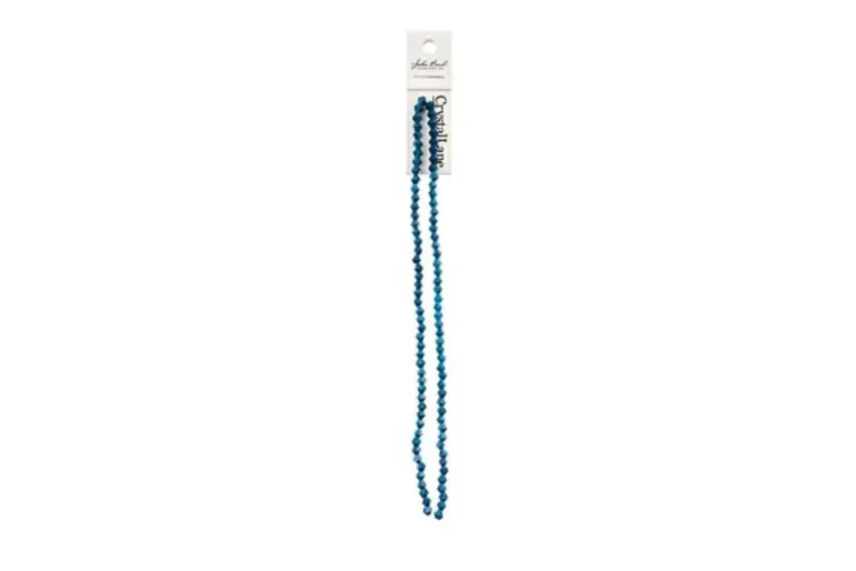 Crystal Lane 7-inch Strands 4mm Bicone Opaque Blue with Half Champagne Luster