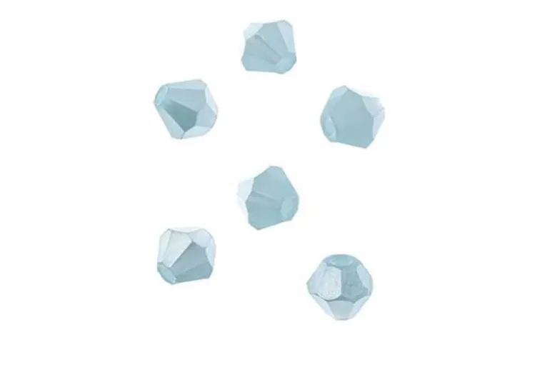 Crystal Lane 7-inch Strands 4mm Bicone Opaque Blue with Half Champagne Luster