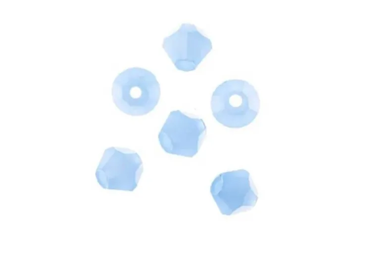 Crystal Lane 7-inch Strands 4mm Bicone Opaque Blue with Half Champagne Luster