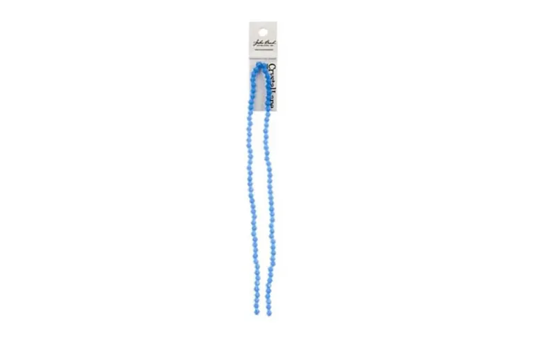 Crystal Lane 7-inch Strands 4mm Bicone Opaque Blue with Half Champagne Luster
