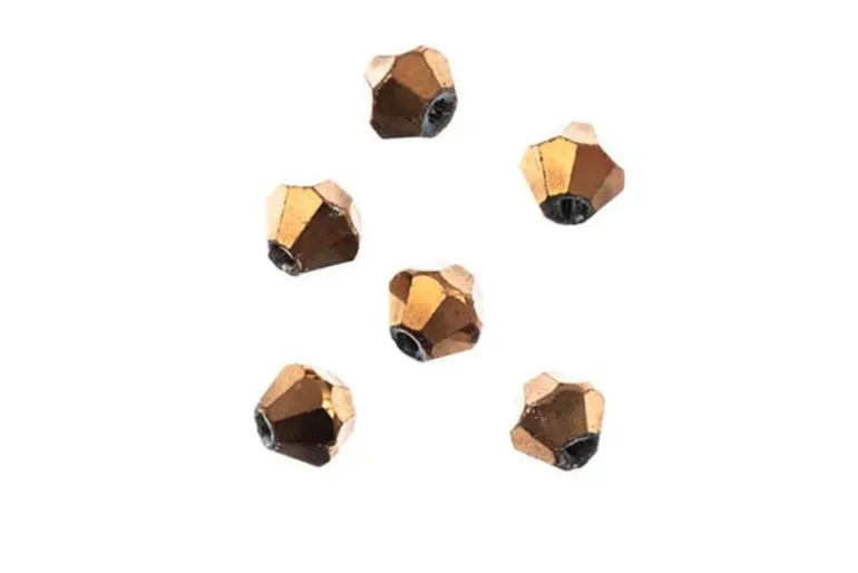 Crystal Lane 7-inch Strands 8mm Transparent Crystal with Half Copper Iris