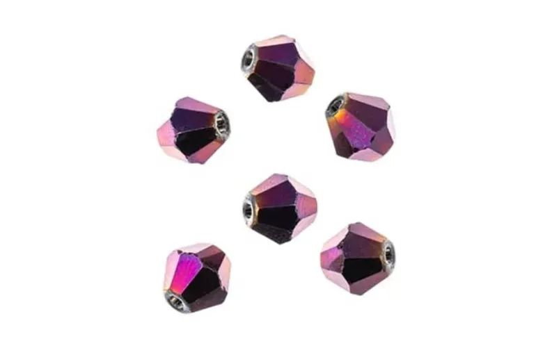 Crystal Lane 7-inch Strands 8mm Transparent Crystal with Half Copper Iris