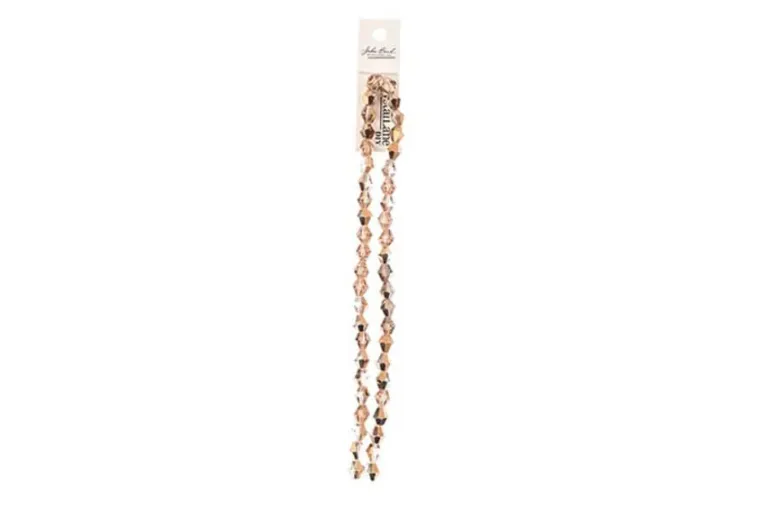 Crystal Lane 7-inch Strands 8mm Transparent Crystal with Half Copper Iris