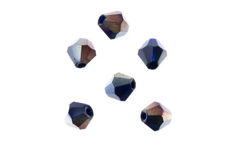 Crystal Lane 7-inch Strands 8mm Transparent Crystal with Half Copper Iris