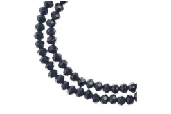 Crystal Lane 7-inch Strands 3x4mm Rondelle Opaque Black
