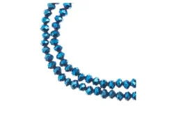 Crystal Lane 7-inch Strands 3x4mm Rondelle Opaque Dark Sapphire w/Half Iris