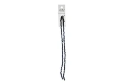 Crystal Lane 7-inch Strands 3x4mm Rondelle Opaque Blue w/Half Champagne Luster