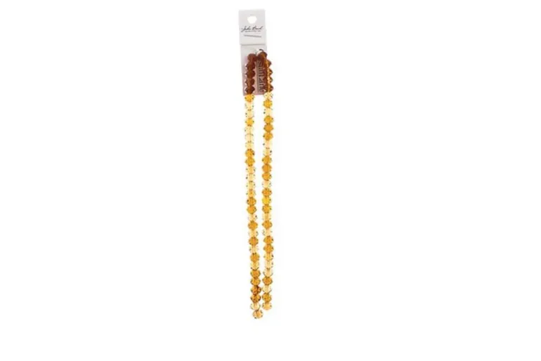 Crystal Lane 7-inch Strands 6x8mm Rondelle Transparent Amber