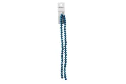 Crystal Lane 7-inch Strands 6x8mm Rondelle Opaque Dark Sapphire w/Half Iris