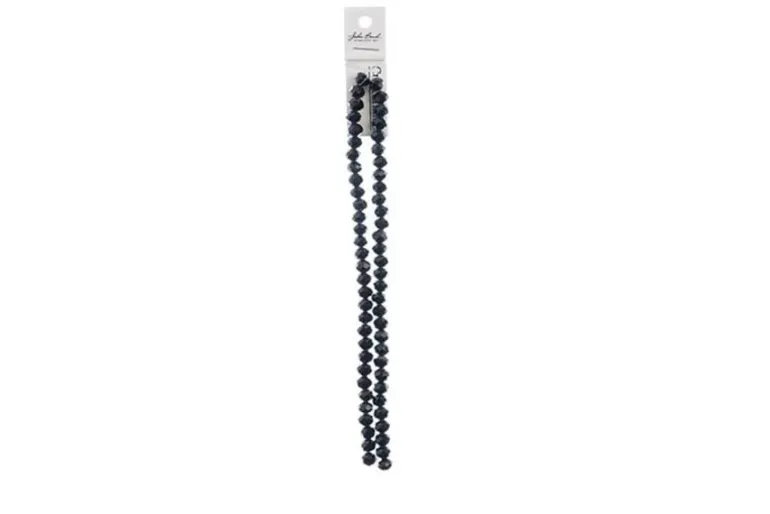 Crystal Lane 7-inch Strands 6x8mm Rondelle Opaque Dark Sapphire w/Half Iris
