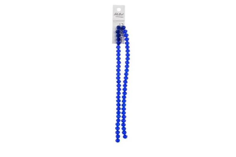 Crystal Lane 7-inch Strands 6x8mm Rondelle Opaque Dark Sapphire w/Half Iris