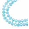 Crystal Lane 7-inch Strands 6x8mm Rondelle Opaque Blue w/Half Champagne Luster