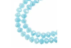 Crystal Lane 7-inch Strands 6x8mm Rondelle Opaque Blue w/Half Champagne Luster