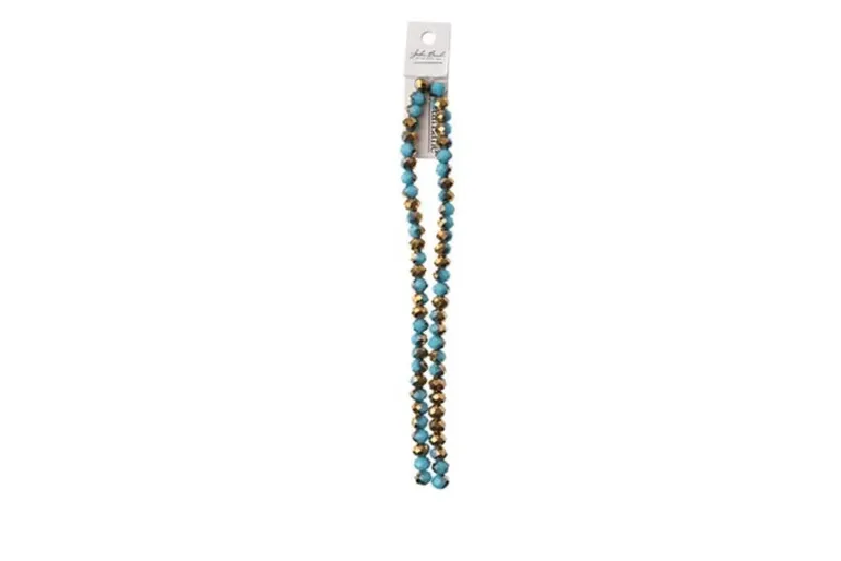 Crystal Lane 7-inch Strands 6x8mm Rondelle Opaque Turquoise Blue