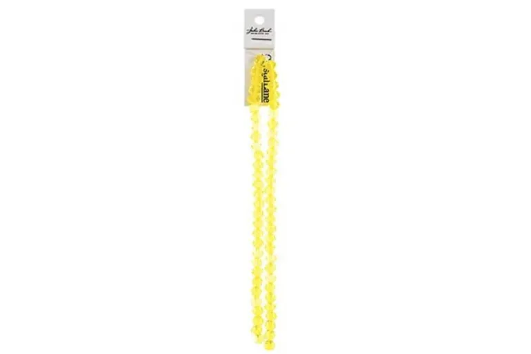Crystal Lane 7-inch Strands 6x8mm Rondelle Opaque Yellow
