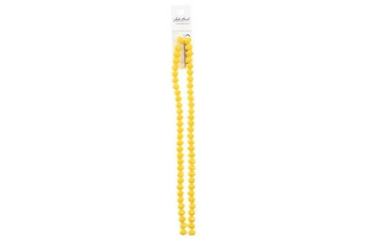 Crystal Lane 7-inch Strands 6x8mm Rondelle Opaque Yellow