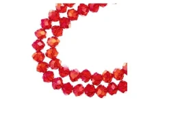 Crystal Lane 7-inch Strands 6x8mm Rondelle Opaque Red