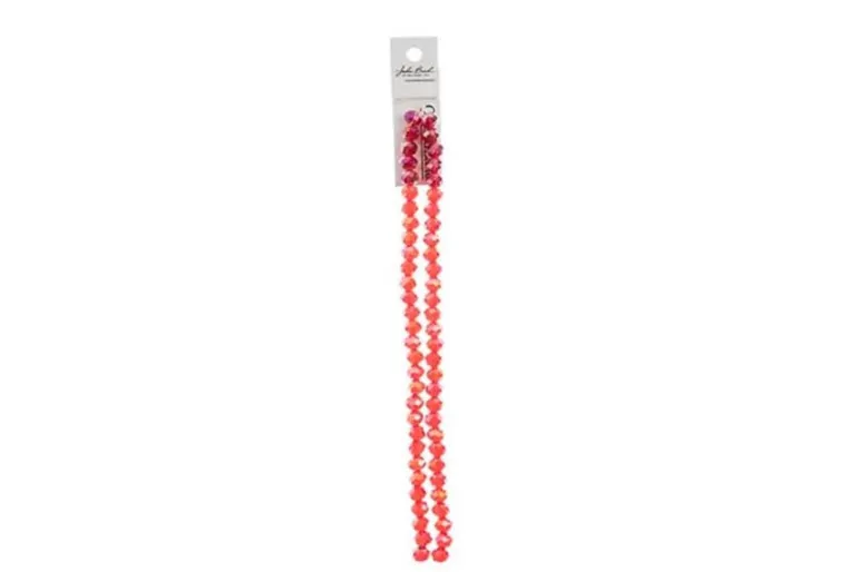 Crystal Lane 7-inch Strands 6x8mm Rondelle Transparent Pink AB