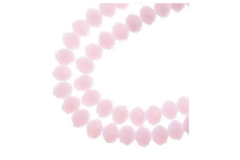 Crystal Lane 7-inch Strands 6x8mm Rondelle Transparent Pink AB