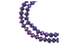 Crystal Lane 7-inch Strands 4x6mm Rondelle Opaque Dark Sapphire