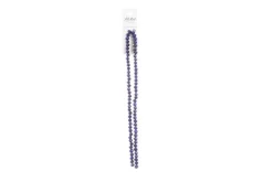 Crystal Lane 7-inch Strands 4x6mm Rondelle Opaque Blue Iris