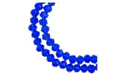 Crystal Lane 7-inch Strands 4x6mm Rondelle Opaque Blue w/Half Champagne Luster