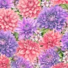 Dahlia Botanica Florals in Pink and Purple