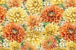 Dahlia Botanica Florals in Yellow and Orange