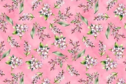 Dahlia Botanica Small Floral Toss on Pink