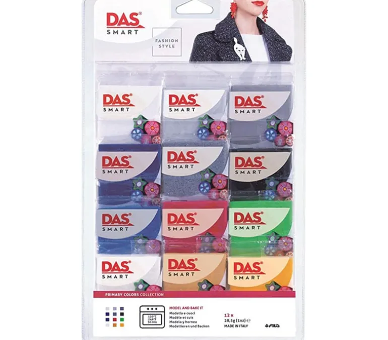 Das Smart Polymer Clay Set – 12 Piece – Primary