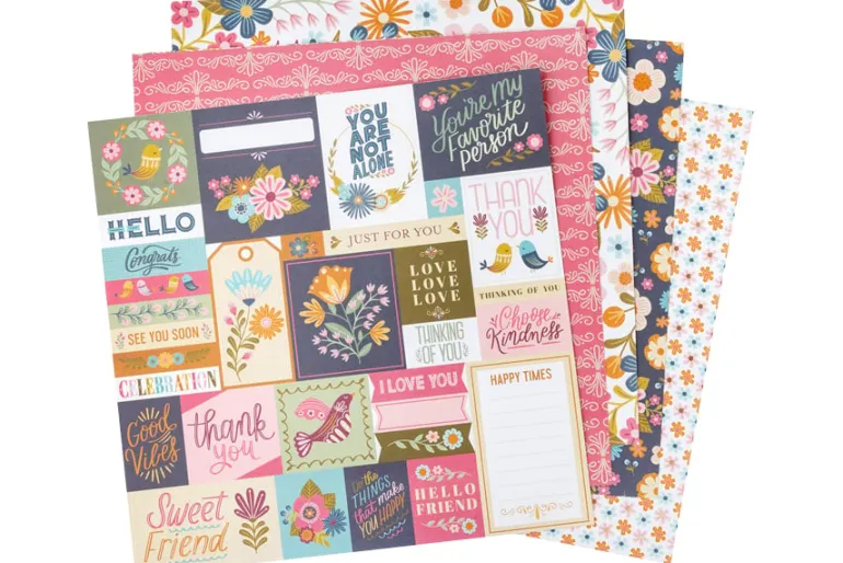 DCWV 12″X12″ Cardstock Stack – Painted Flowers
