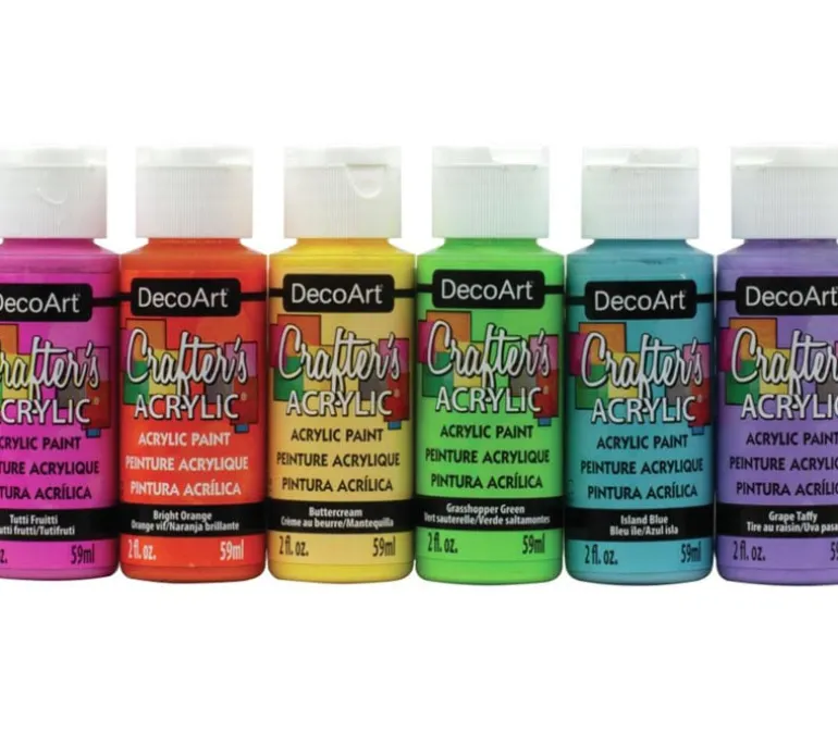 DecoArt Crafters Acrylic Value Pack Set – 6 Piece – Brights