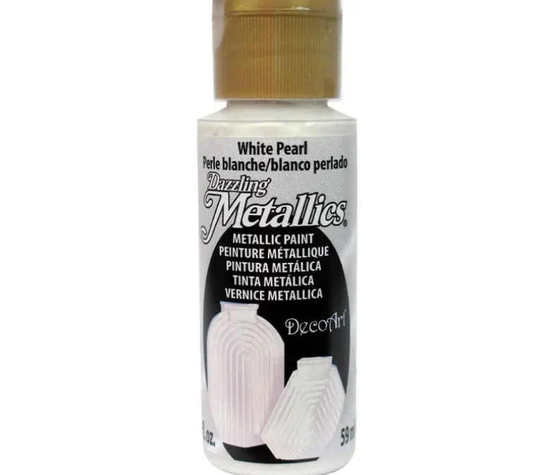 Decoart Dazzling Metallics – 2-ounce – White Pearl
