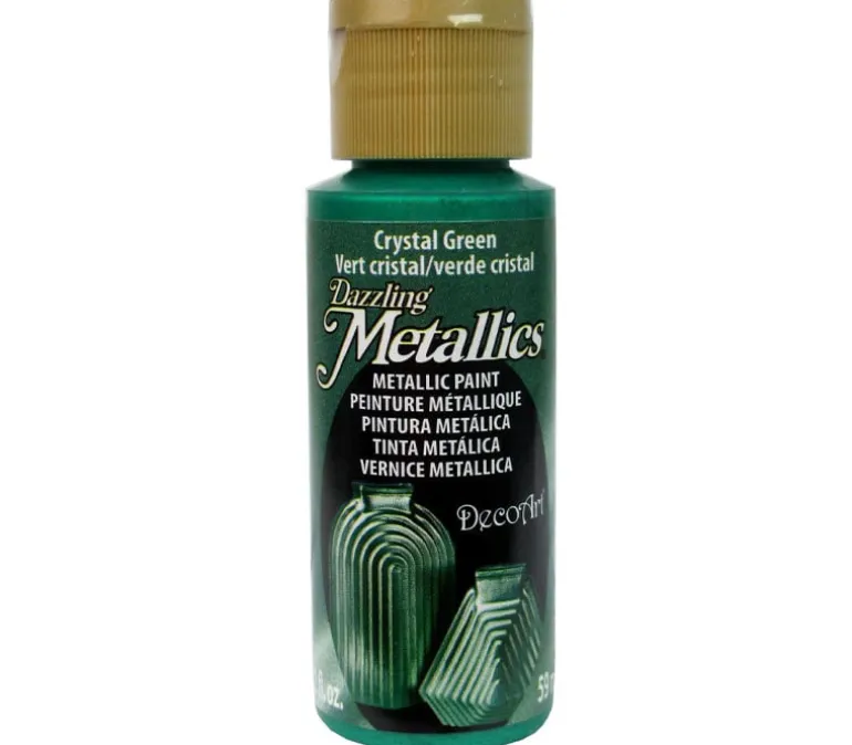 Decoart Dazzling Metallics – 2-ounce – Crystal Green