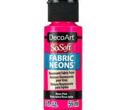 DecoArt SoSoft Fabric Acrylic Paint – 2-ounce – Neon Pink