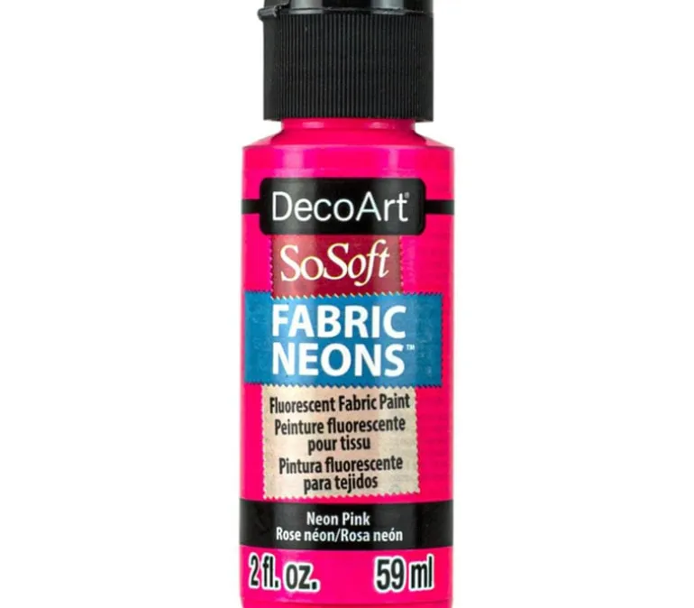 DecoArt SoSoft Fabric Acrylic Paint – 2-ounce – Neon Pink