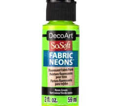 DecoArt SoSoft Fabric Acrylic Paint – 2-ounce – Neon Green