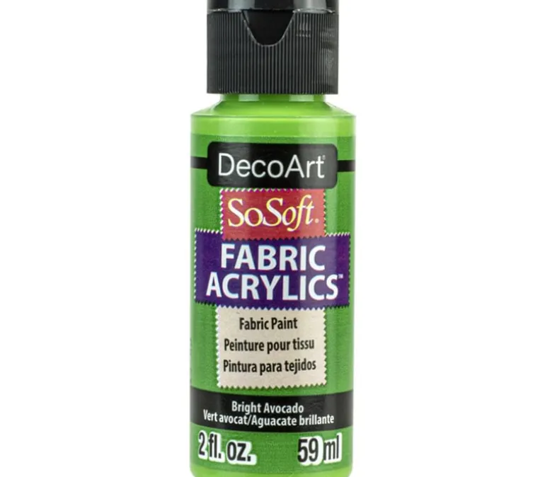 DecoArt SoSoft Fabric Acrylic Paint – 2-ounce – Bright Avocado