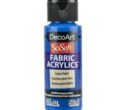 DecoArt SoSoft Fabric Acrylic Paint – 2-ounce – Mediterranean Blue