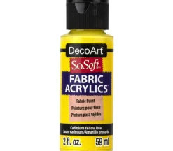 DecoArt SoSoft Fabric Acrylic Paint – 2-ounce – Cadmium Yellow