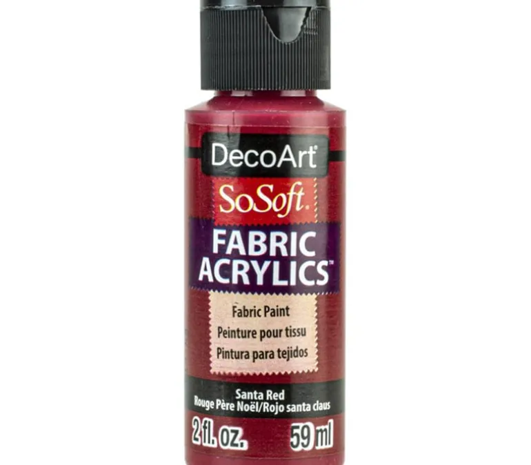 DecoArt SoSoft Fabric Acrylic Paint – 2-ounce – Santa Red