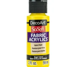 DecoArt SoSoft Fabric Acrylic Paint – 2-ounce – Bright Yellow