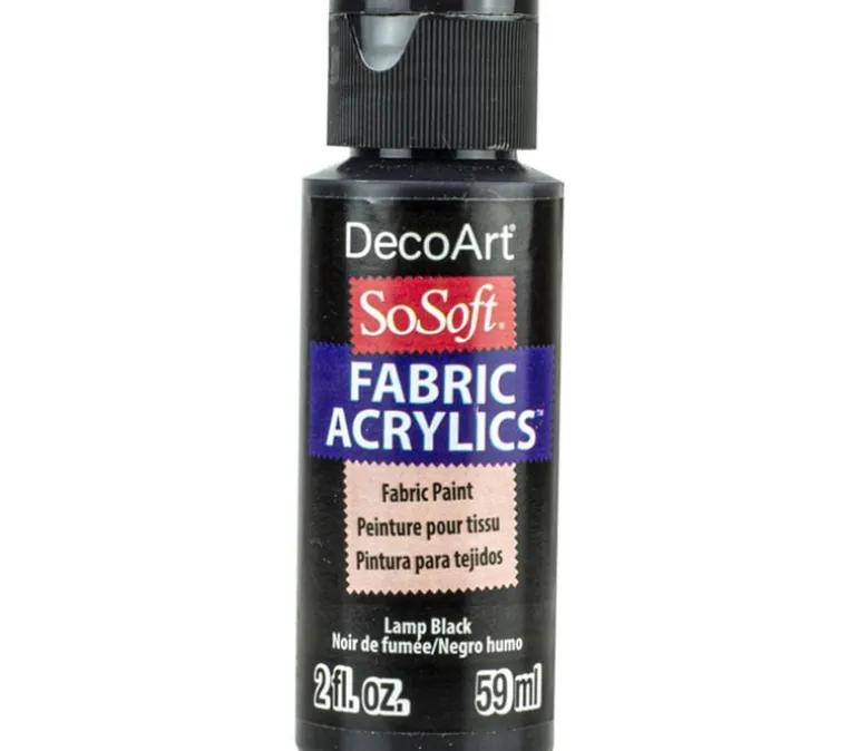 DecoArt SoSoft Fabric Acrylic Paint – 2-ounce – Lamp Black
