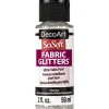 DecoArt SoSoft Fabric Glitter Acrylic Paint – 2-ounce – Clear Ice
