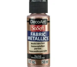 DecoArt SoSoft Fabric Metallics Acrylic Paint – 2-ounce – Rose Gold