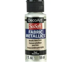 DecoArt SoSoft Fabric Metallics Acrylic Paint – 2-ounce – Pearl